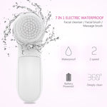 PIXNOR 7 in 1 Electric Facial Cleaning Brush Skin Care Beauty Device Spa Brush Skin Massage Tool - Classy & Unique