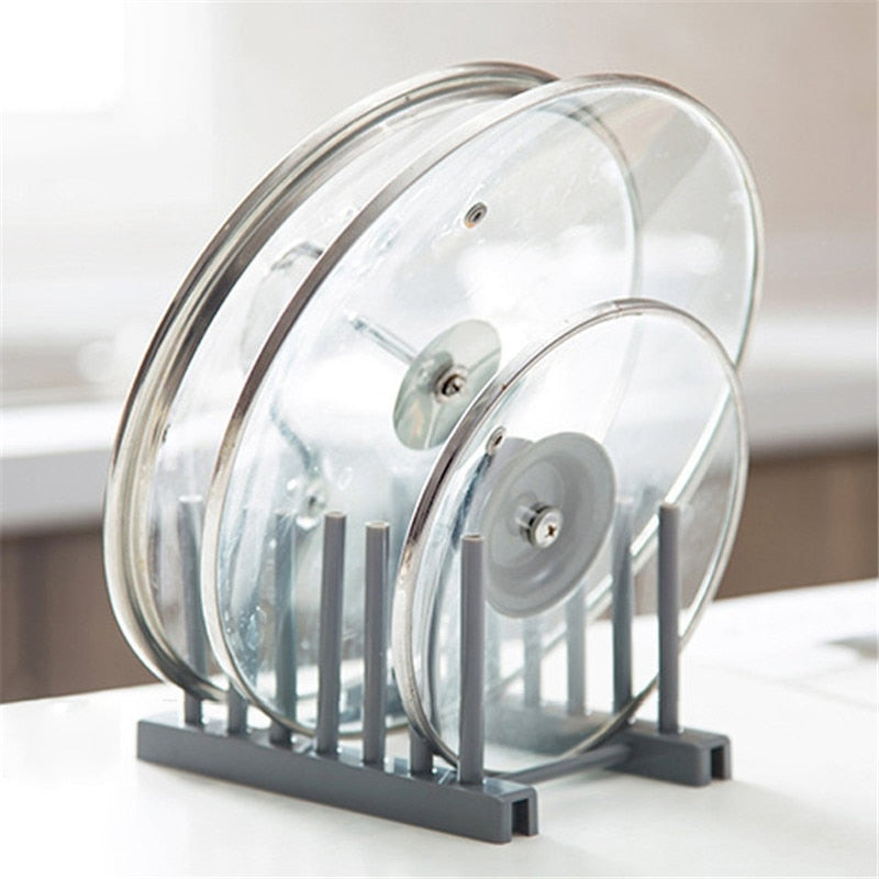 Kitchen Organizer Pot Lid Rack Stainless Steel Spoon Holder Pot Lid Shelf Cooking Dish Rack Pan Cover Stand Kitchen Accessories - Classy & Unique