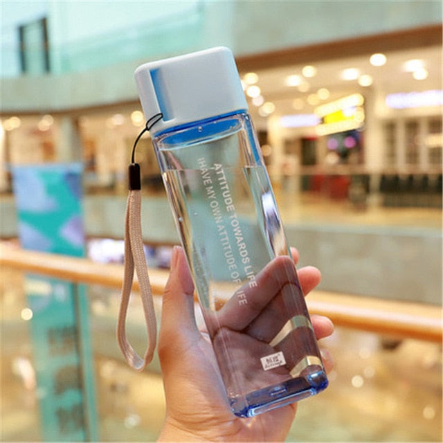 Square Frosted Plastic Water Bottle - Classy & Unique