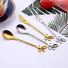 Vintage Exquisite Branch Shape Small Coffee Spoon Royal Flatware For Snacks Kitchen Dining Bar Mini Dessert Spoon Cutlery Set - Classy & Unique